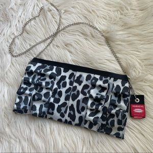 Harveys Seatbelt Bag Ice Leopard Arm Candy Clutch with chain shoulder strap